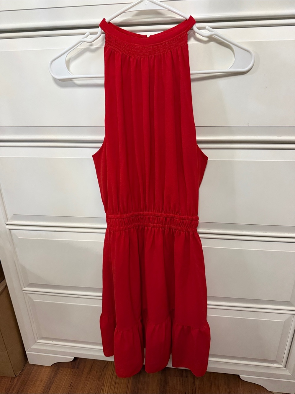Wilfred Red Halter-Style Sleeveless Dress